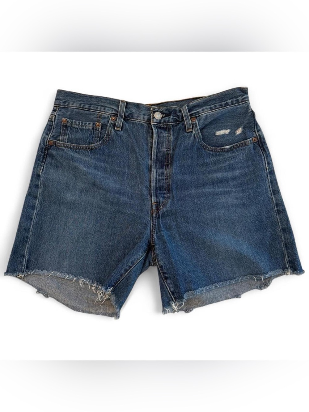Levi's 501 baggy long denim shorts